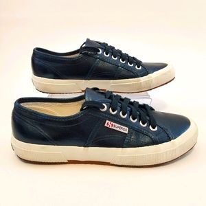 Superga metallic blue sneakers men's 7~women's 8.5
